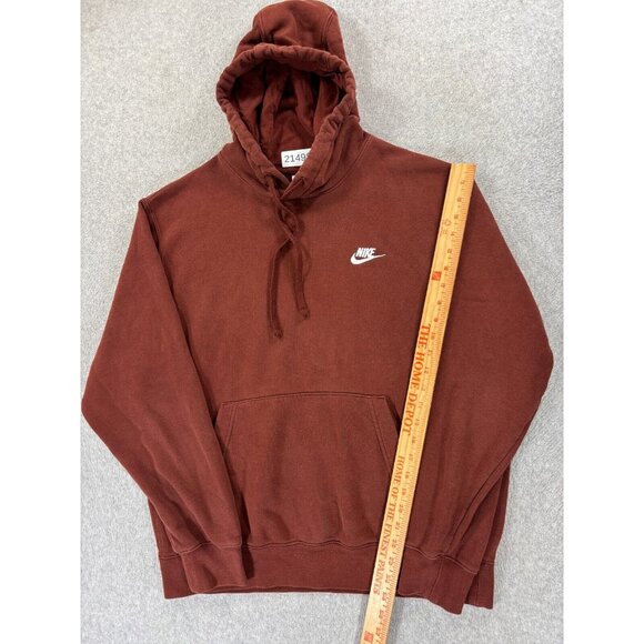 Nike Stitched Logo SWOOSH Hoodie Sweatshirt (Men's Large) Maroon - Picture 5 of 12